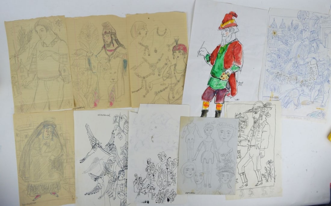 10 PEMBERTON DRAWINGS SKETCHES SIGNED (1 of 7)