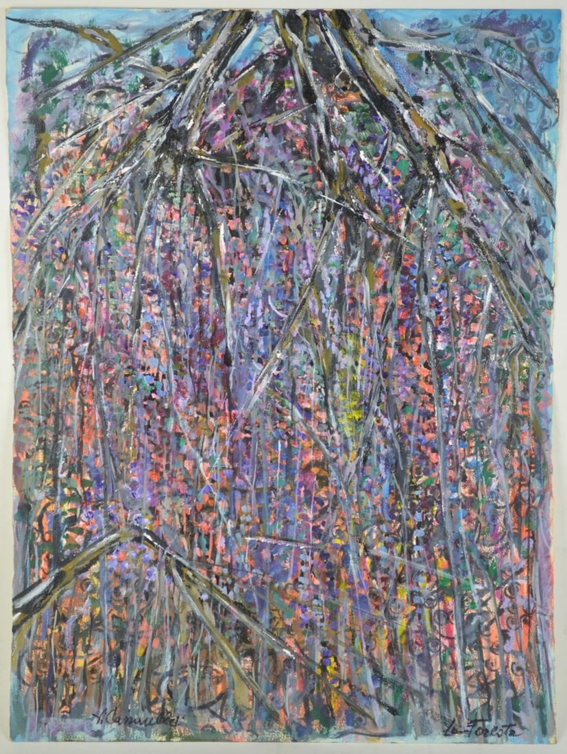 MODERN ABSTRACT EXPRESSIONIST PAINTING SIGNED (1 of 7)