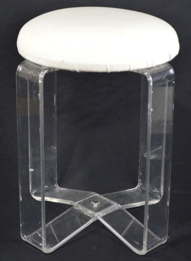 MID CENTURY LUCITE VANITY STOOL (1 of 5)
