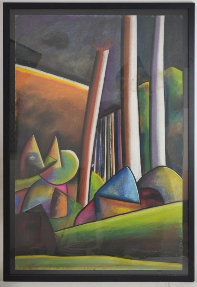 ABSTRACT PASTEL SIGNED FRAMED (1 of 6)