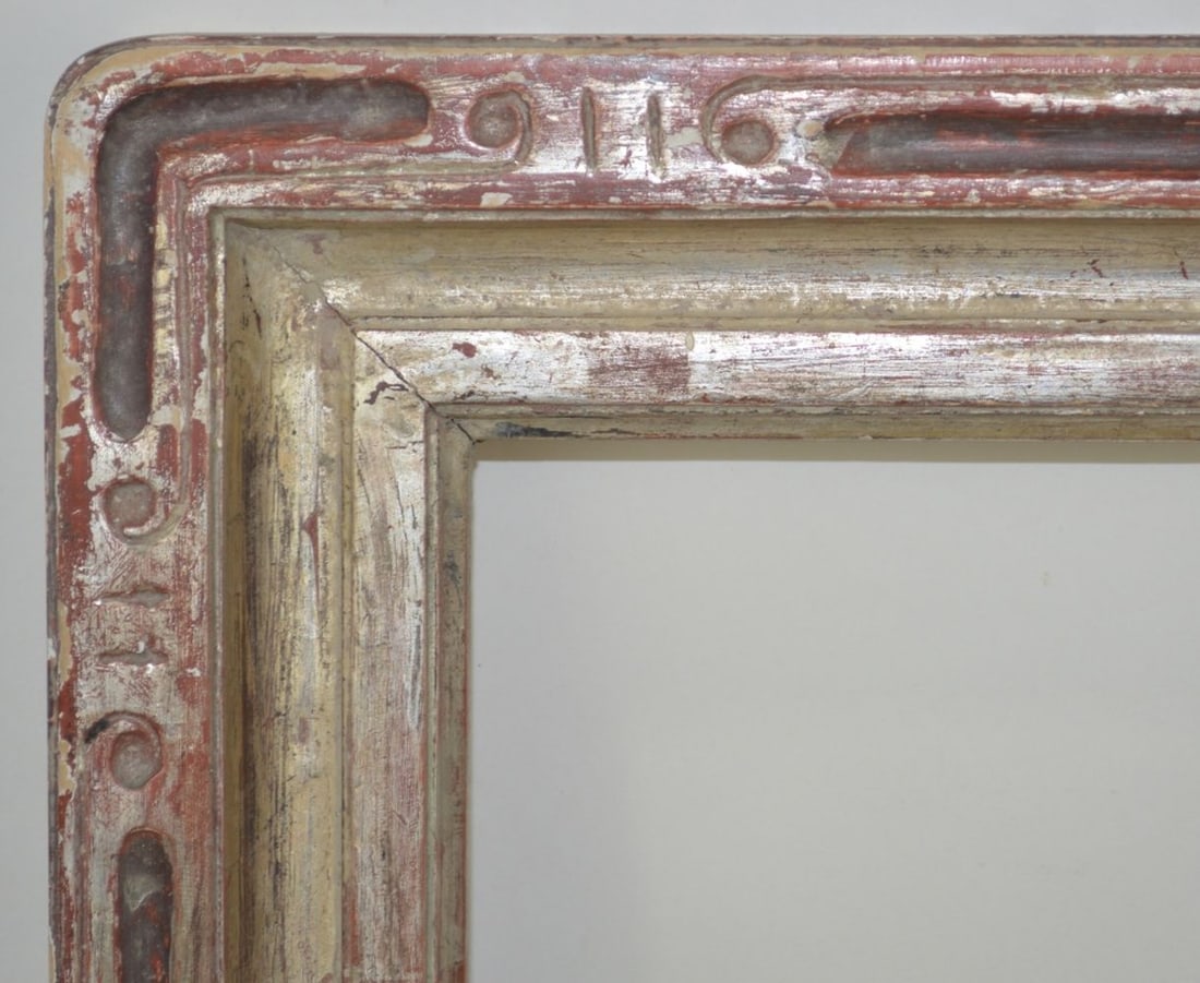VERY FINE TAOS CARVED SILVER GILT PAINTING FRAME (1 of 5)