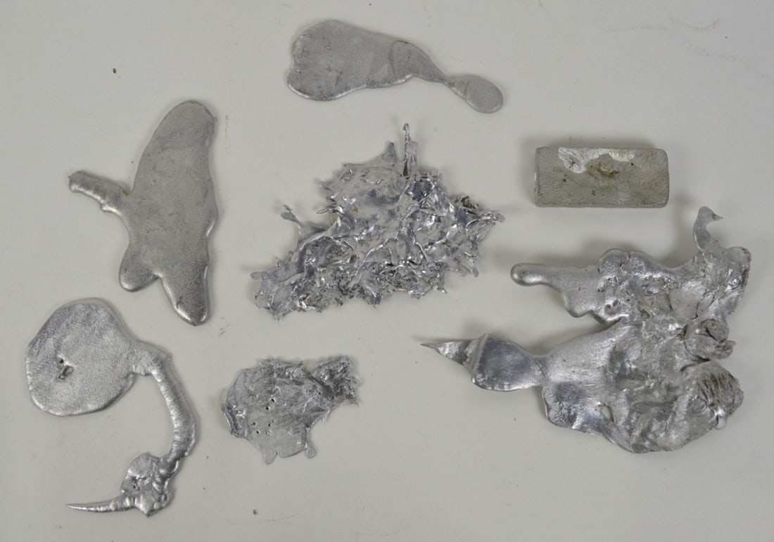 7 PIECES DICK POLICH METAL SPLATTER SCULPTURES (1 of 7)