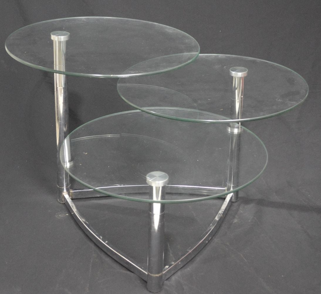 MODERN 3 TIER COFFEE / SIDE TABLE & LOUNGE CHAIR (1 of 13)