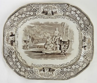 ANTIQUE ENGLISH PORCELAIN SERVING PLATTER