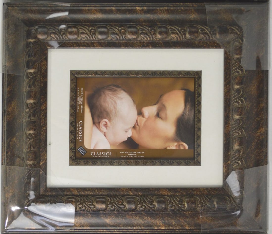 4 BRONZE FINISH PICTURE FRAMES NOS: Lot of 4 bronze finish contemporary NOS picture frames. Ex-artist estate. Measures: 14 1/2" x 12" Rabbet: 8" x 10"