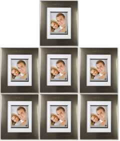 LOT 7 NOS SILVERED METALLIC PICTURE FRAMES