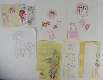 9 PEMBERTON DRAWINGS SKETCHES SIGNED