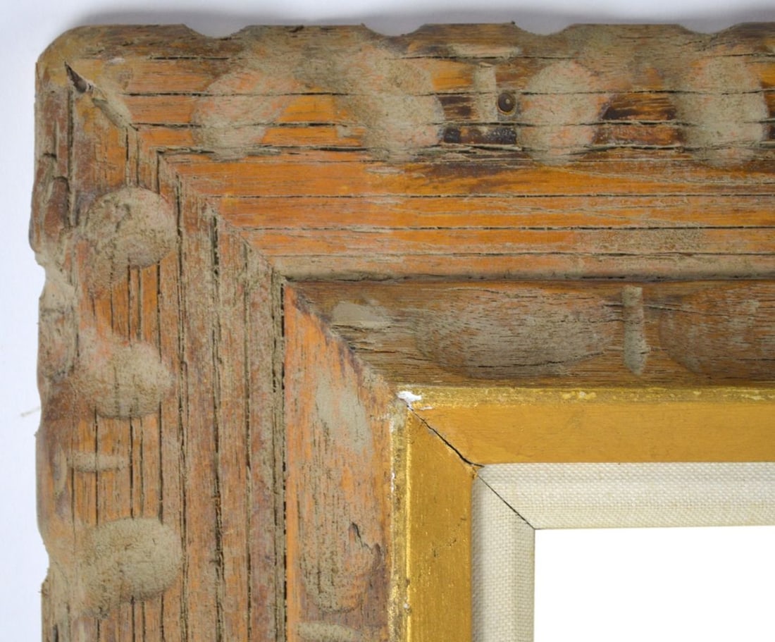 VERY FINE CARVED & GILT MODERNIST WOOD FRAME 24X30 (1 of 6)