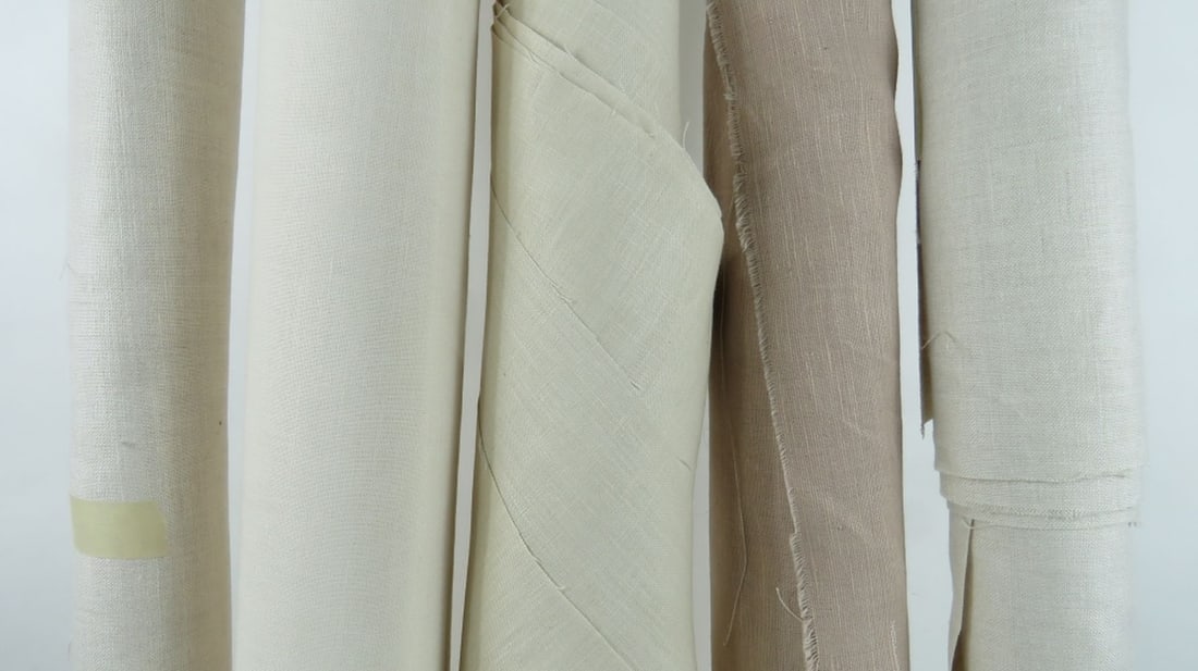 LOT OF FINE LINEN FABRIC BOLTS (1 of 8)