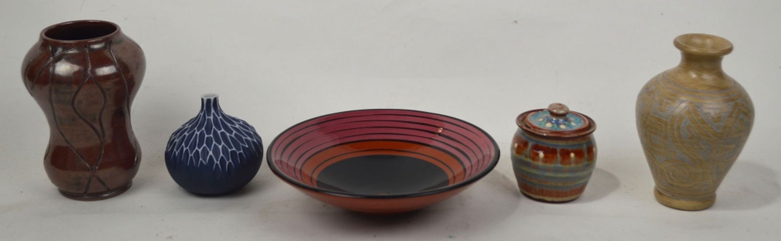 MODERN ART POTTERY LOT 6 PIECES (1 of 8)