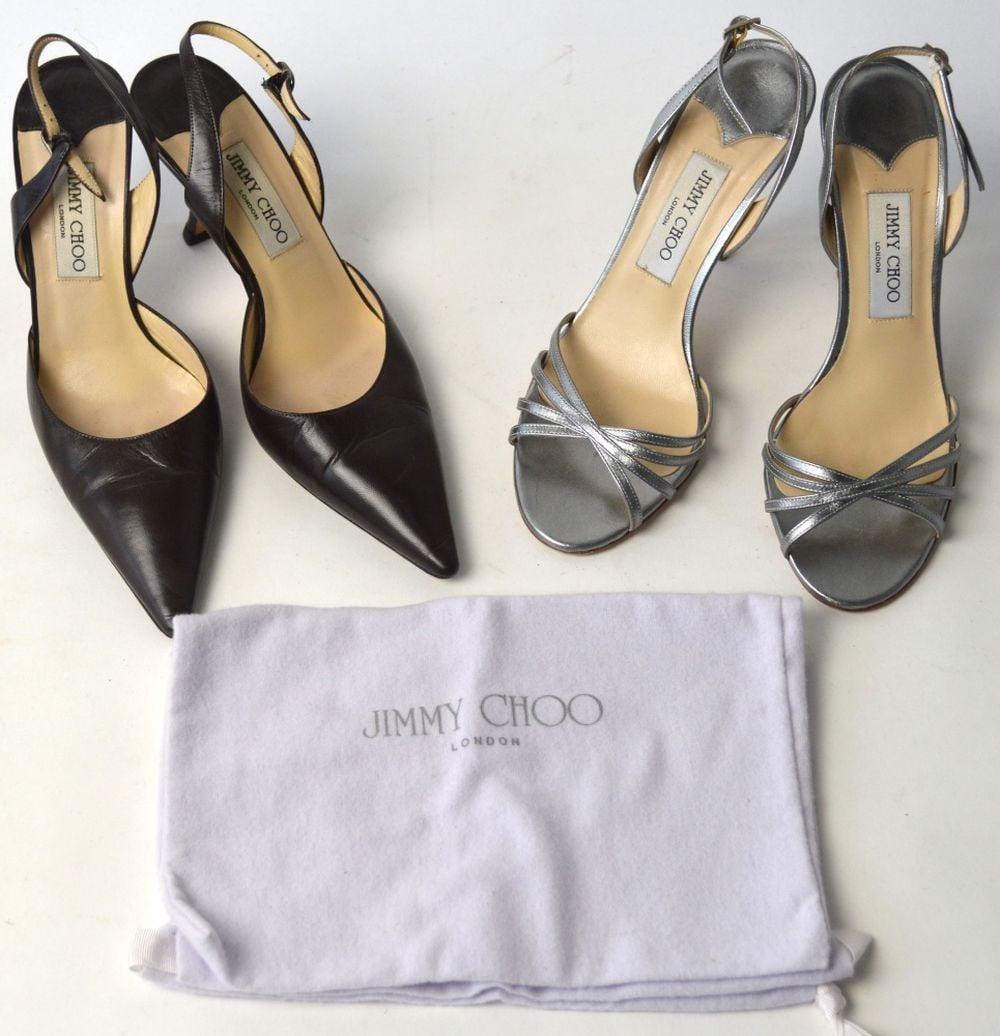 2 PAIR JIMMY CHOO HIGH HEEL DESIGNER SHOES (1 of 10)