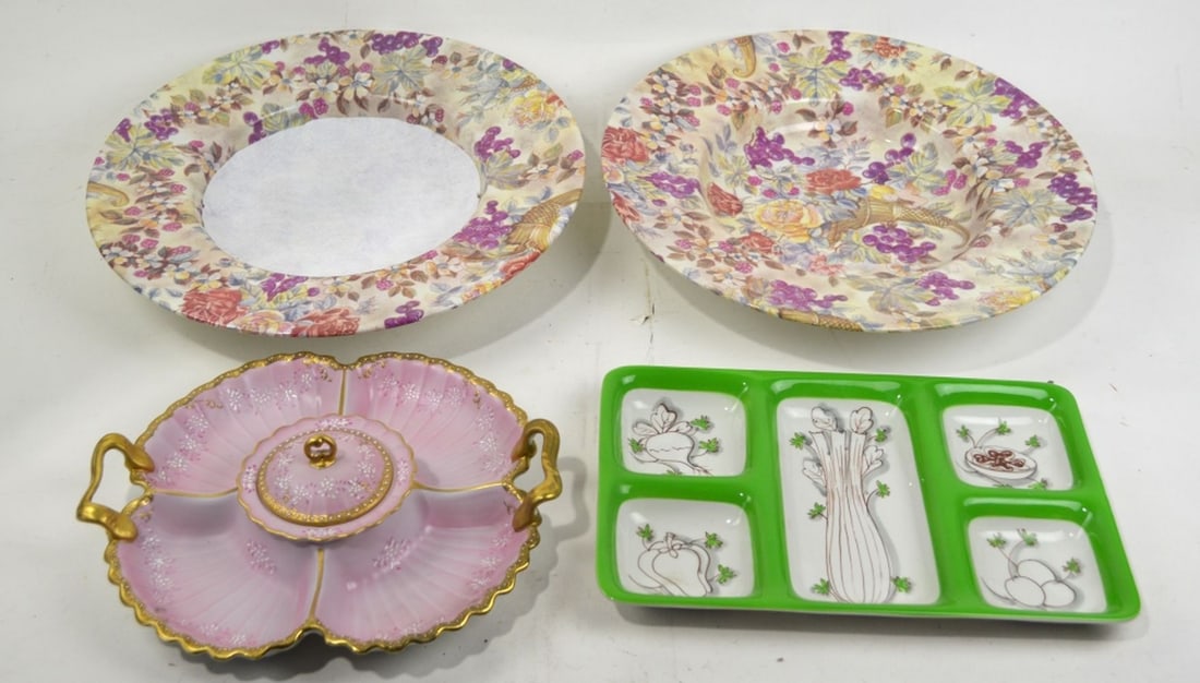 4 FINE PORCELAIN SERVING PLATES / PLATTERS (1 of 6)