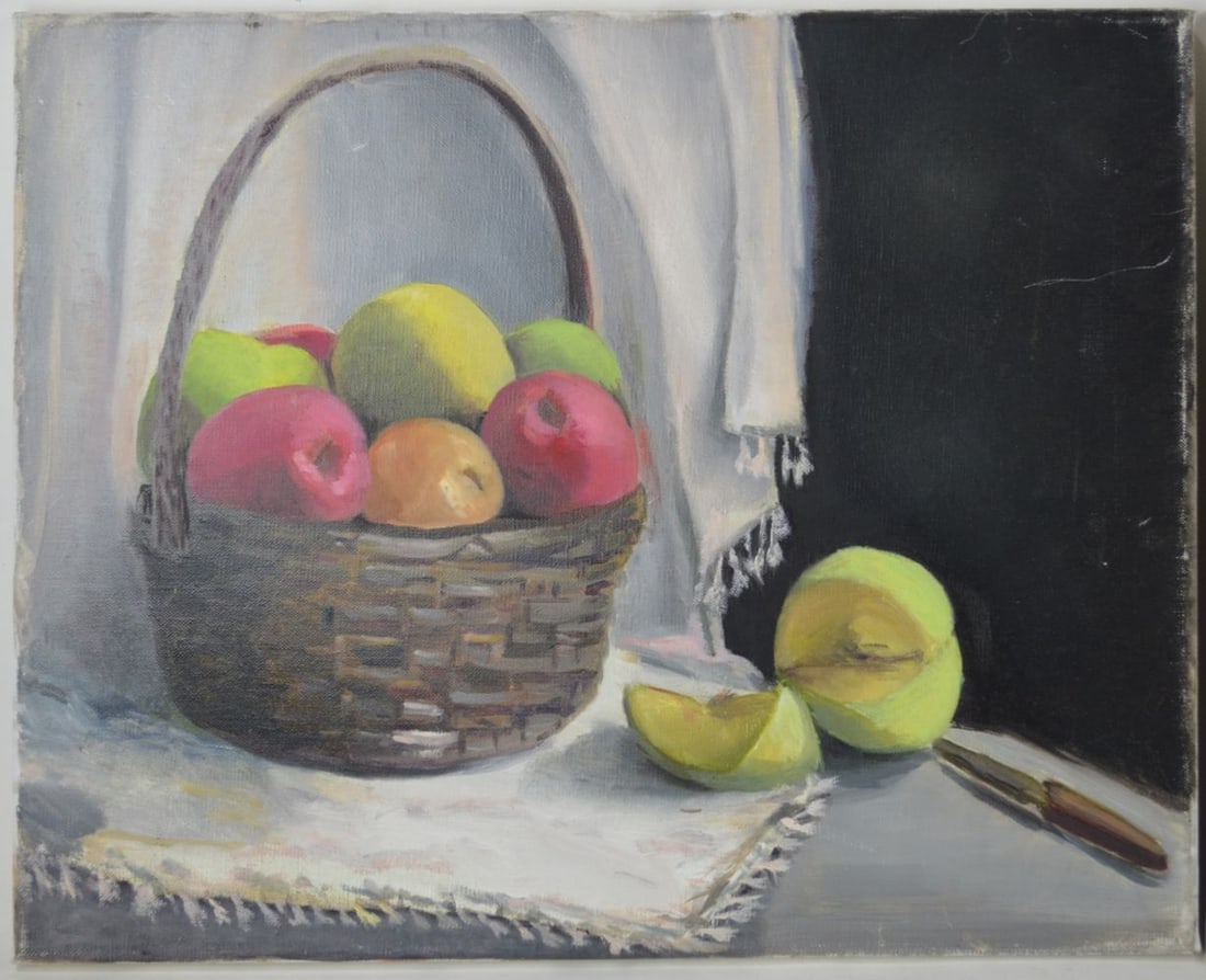 2 STILL LIFE PAINTINGS W FRUIT (1 of 4)