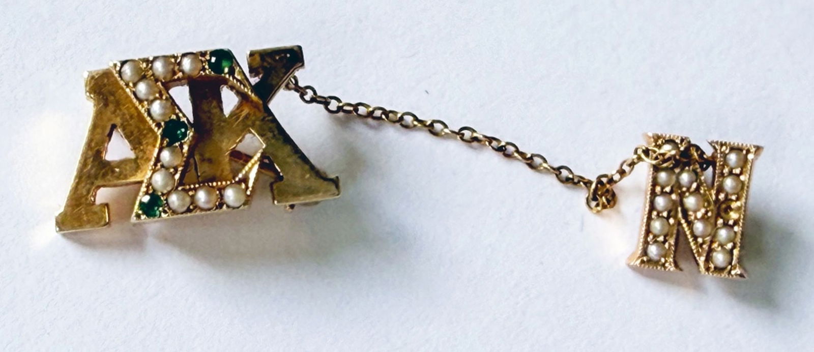 14K & 10K GOLD SORORITY PIN W SEED PEARLS (1 of 6)