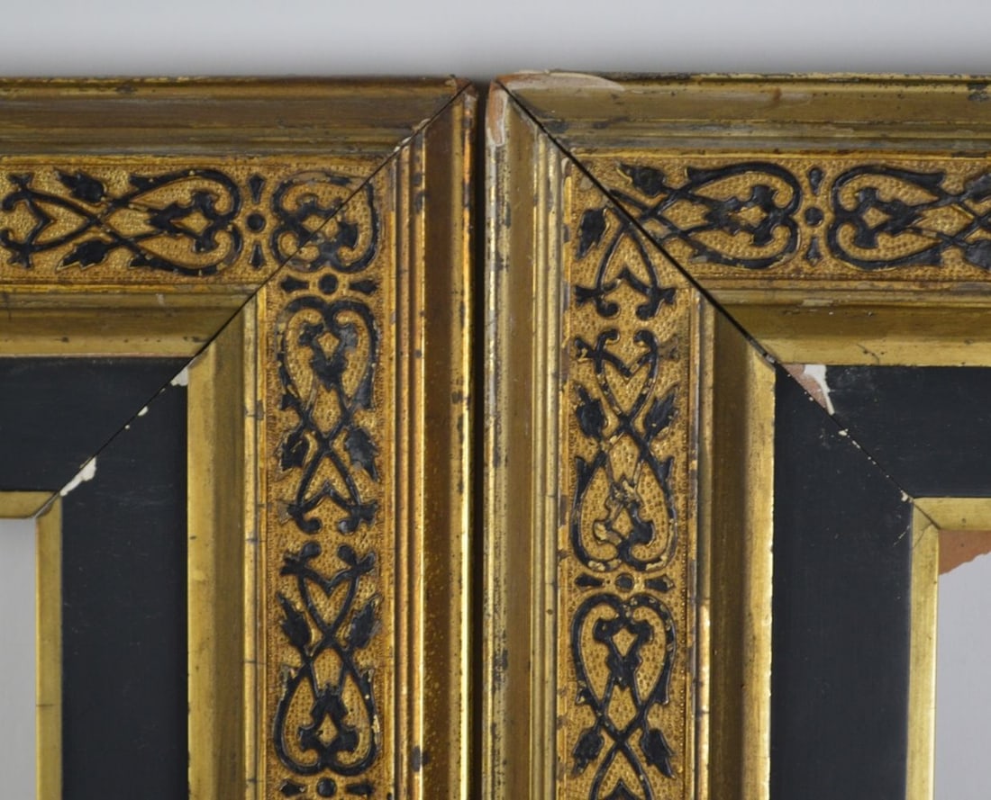 PAIR ANTIQUE AESTHETIC PAINTING / PRINT FRAMES (1 of 5)