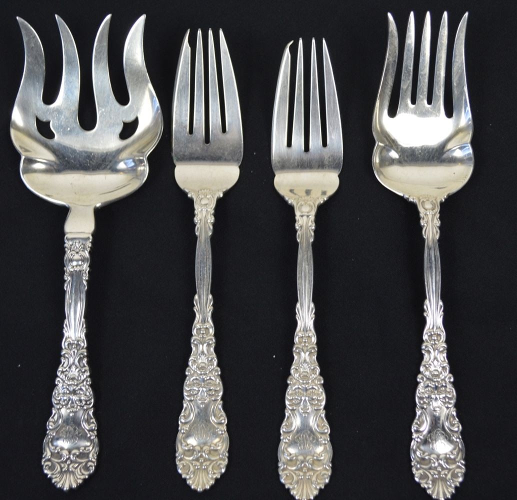 DOMINICK HAFF STERLING SILVER SERVING PCS 14.3 OZT (1 of 5)