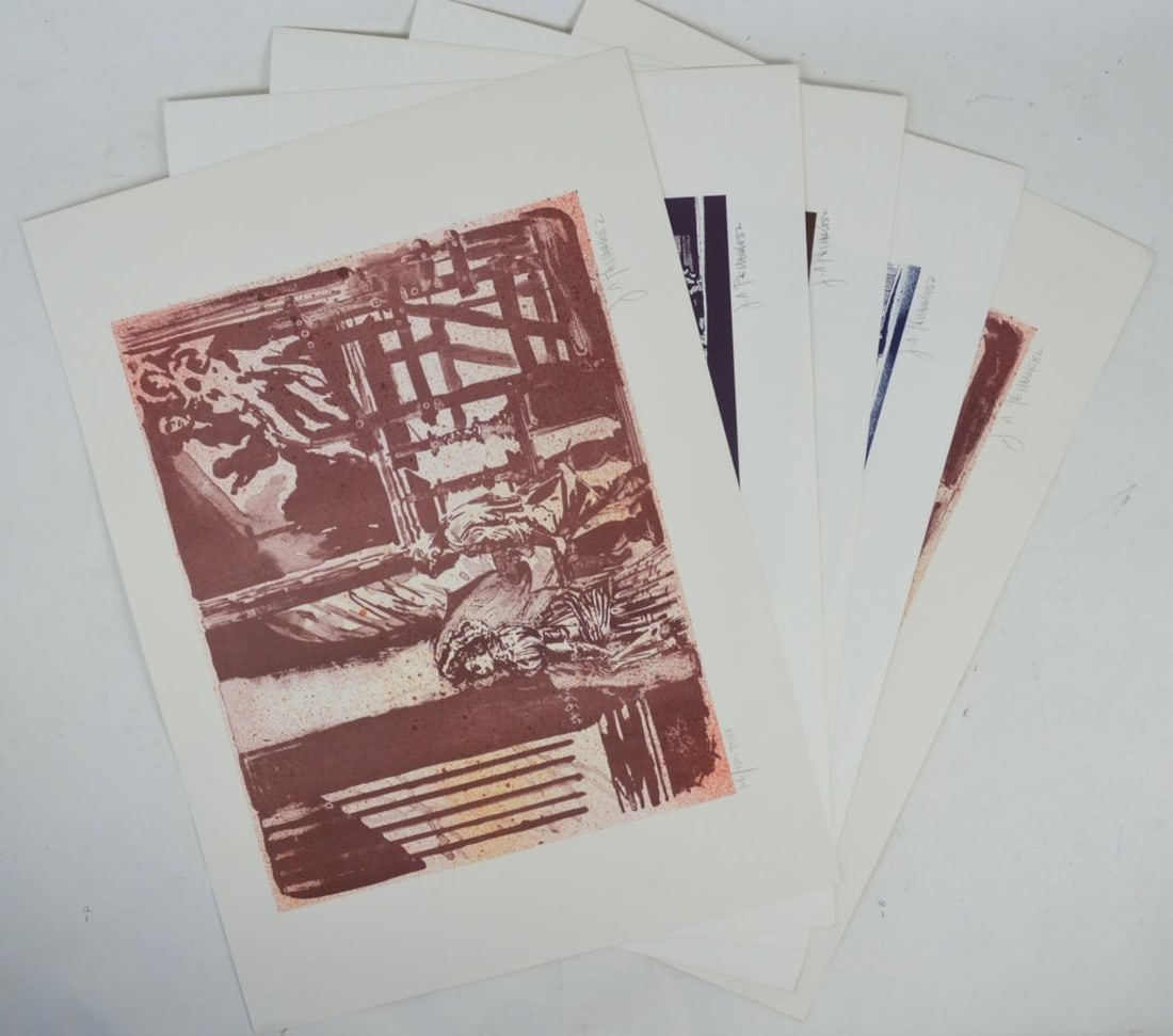 5 ORIGINAL CLASSICAL THEMED SIGNED ETCHINGS: 5 original etchings. The etchings are signed and #'d, in pencil, from the edition of 150. Measures: H 26" x W 19 1/2"