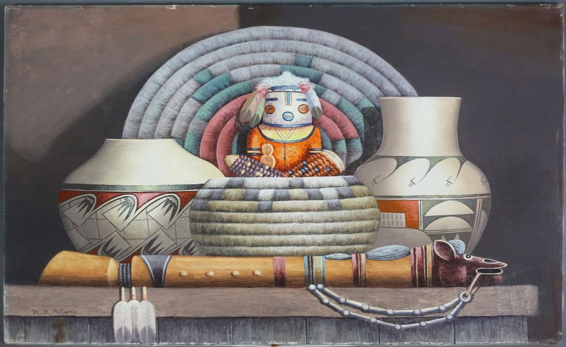 AMERICAN SOUTH WESTERN PAINTING SIGNED (1 of 4)