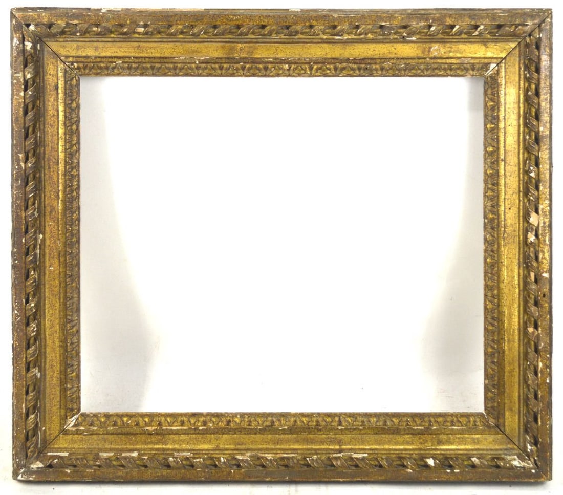 ANTIQUE LOUIS XVI GILTWOOD FRAME: An antique Louis XVI giltwood frame. Measures: 21 7/8" x 24 3/4" Rabbet: 16 5/8" x 19 5/8"
