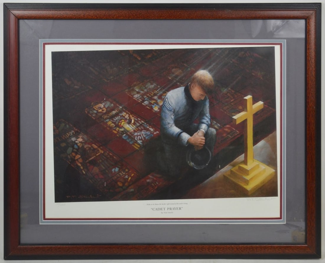 WEST POINT CADET LITHOGRAPH SIGNED #D FRAMED (1 of 6)