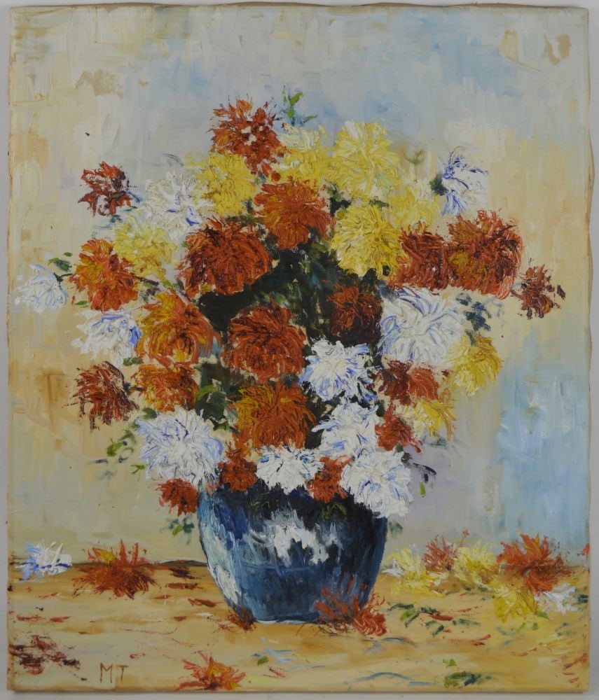 FLORAL STILL LIFE PAINTING SIGNED (1 of 4)