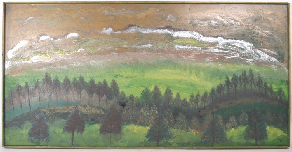 BRUNO DEL FAVERO PRIMITIVE LANDSCAPE PAINTING. (1 of 6)