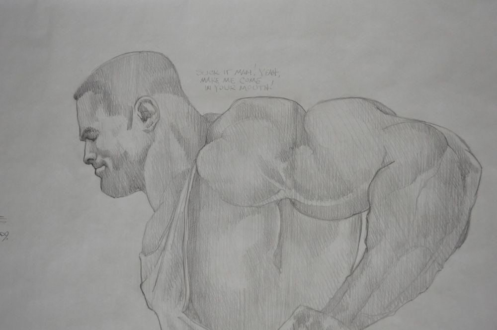 HOMOEROTIC DRAWING OF 2 MEN (1 of 5)