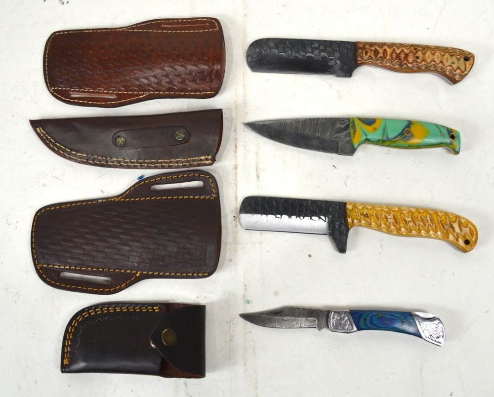LOT 4 KNIVES WITH DECORATIVE HANDLES (1 of 6)