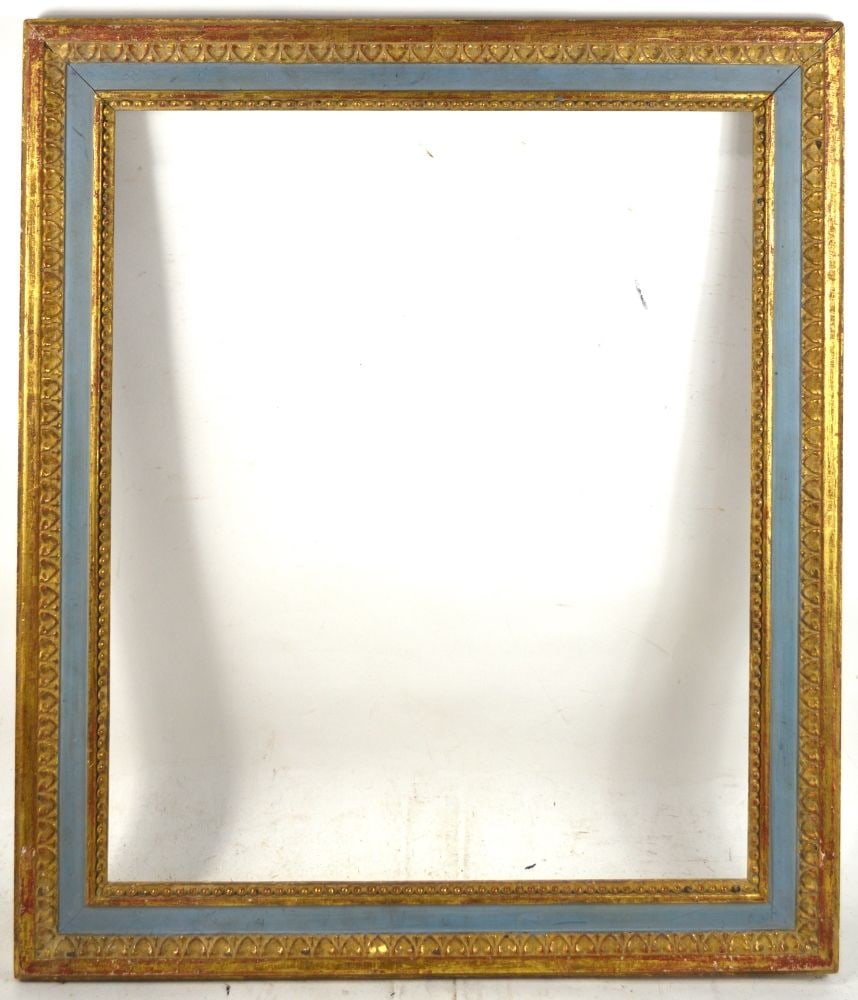 HEYDENRYK LOUIS XIV GILTWOOD & BLUE CASSETTA FRAME (1 of 5)