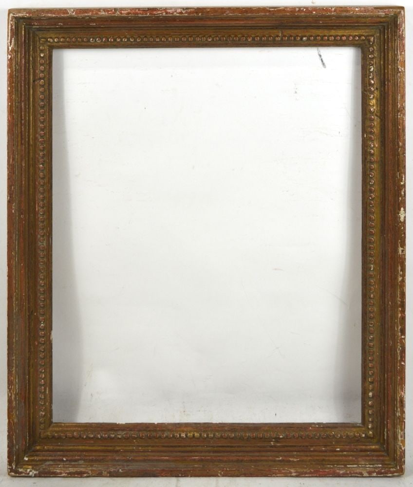 LOUIS XVI GILT WOOD FRAME: A good Louis XVI giltwood frame. Measures: 23 3/4" x 20 3/4" Rabbet: 20 1/8" x 17 1/8"
