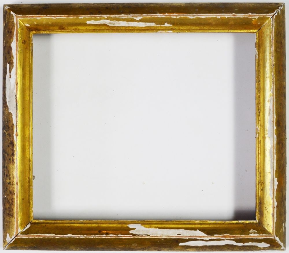 ANTIQUE GILT PAINTING FRAME: An antique gilt frame, likely 19th C. Measures: 17 1/2" x 15 1/4" Rabbet: 14" x 11 3/4"