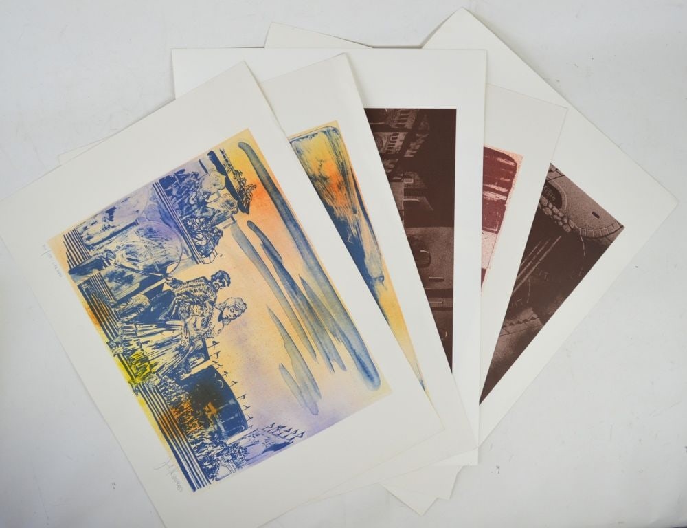 5 ORIGINAL CLASSICAL THEMED SIGNED ETCHINGS: 5 original etchings. The etchings are signed and #'d, in pencil, from the edition of 150. Measures: H 26" x W 19 1/2"