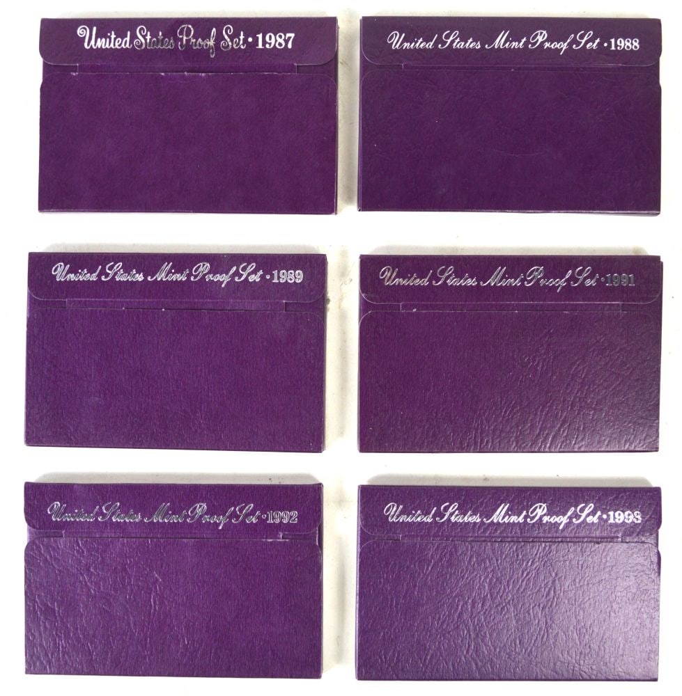 LOT 6 US MINT PROOF SETS 1988-1993 (1 of 6)