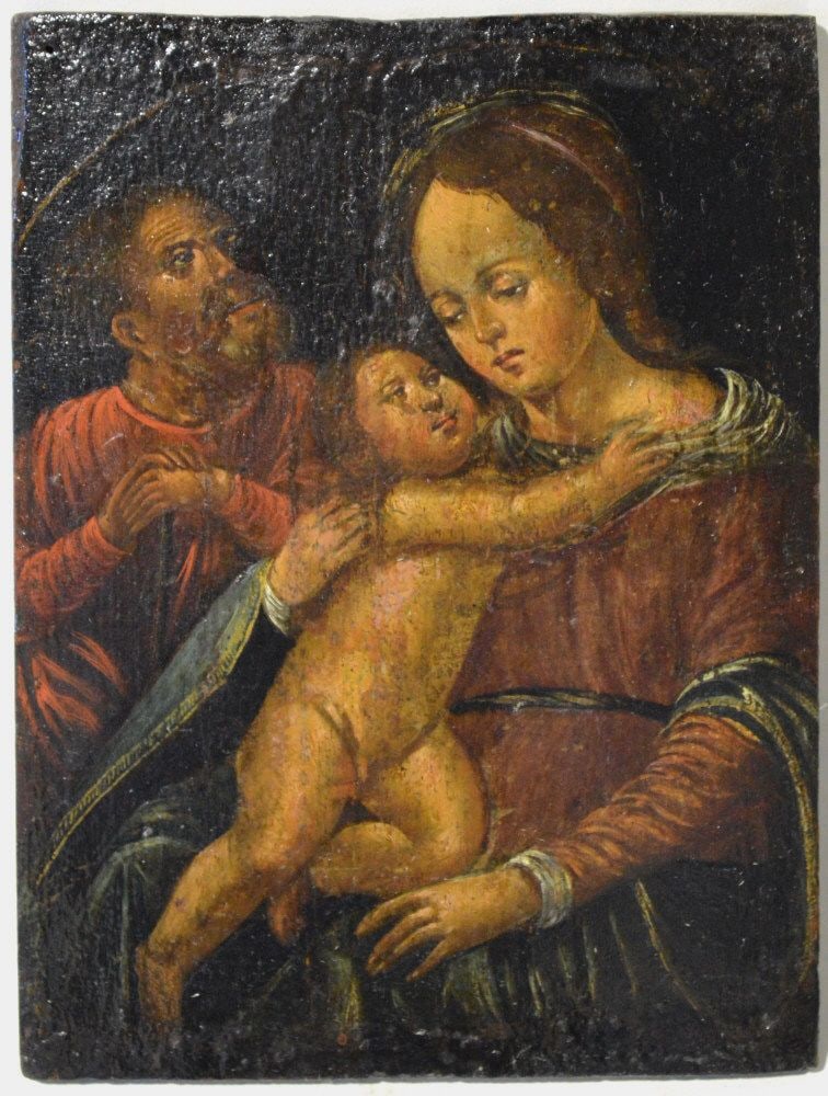 OLD MASTER PAINTING ON WOOD PANEL (1 of 3)