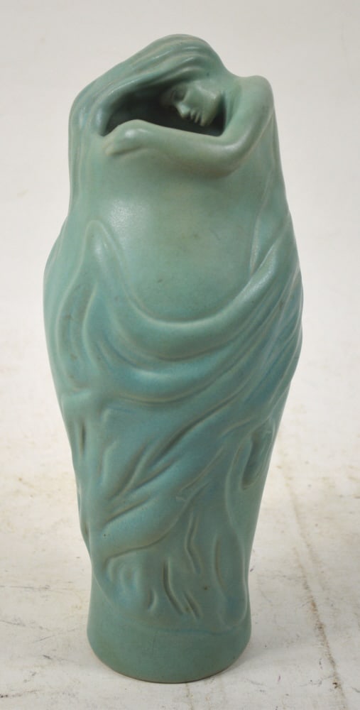 VAN BRIGGLE POTTERY LORELEI VASE SIGNED (1 of 4)