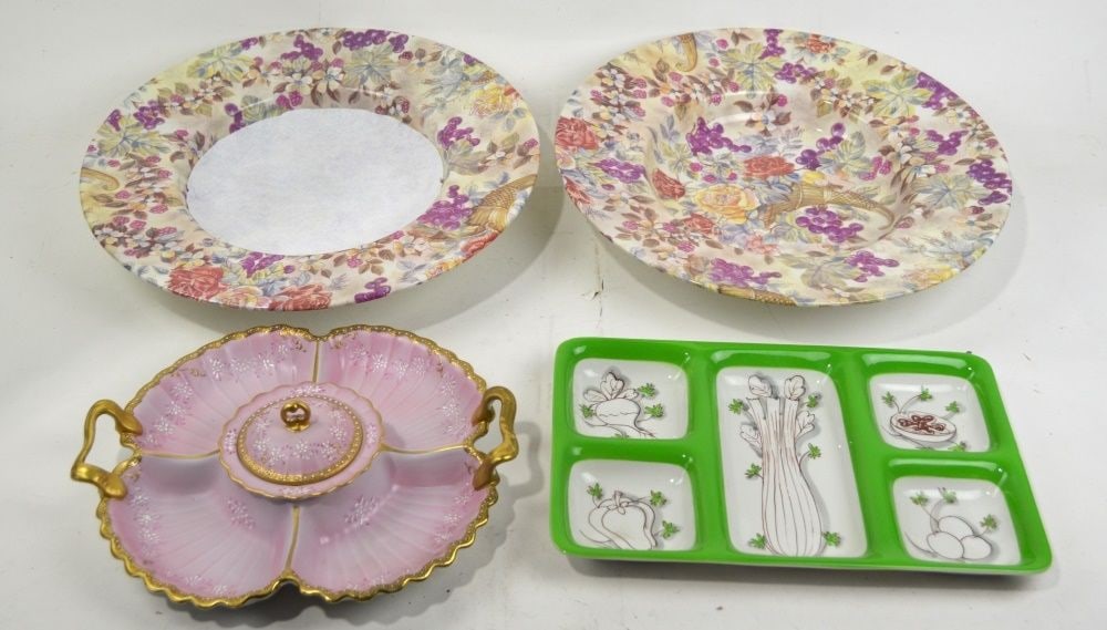 4 FINE PORCELAIN SERVING PLATES / PLATTERS (1 of 6)