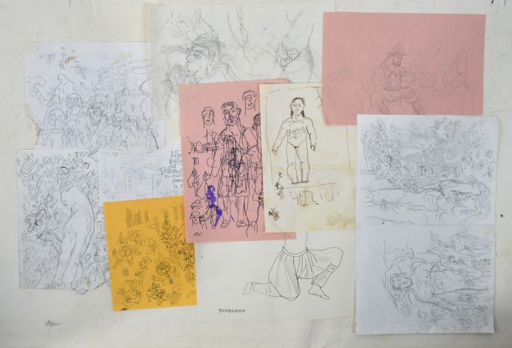 10 PEMBERTON DRAWINGS SOME SIGNED (1 of 5)