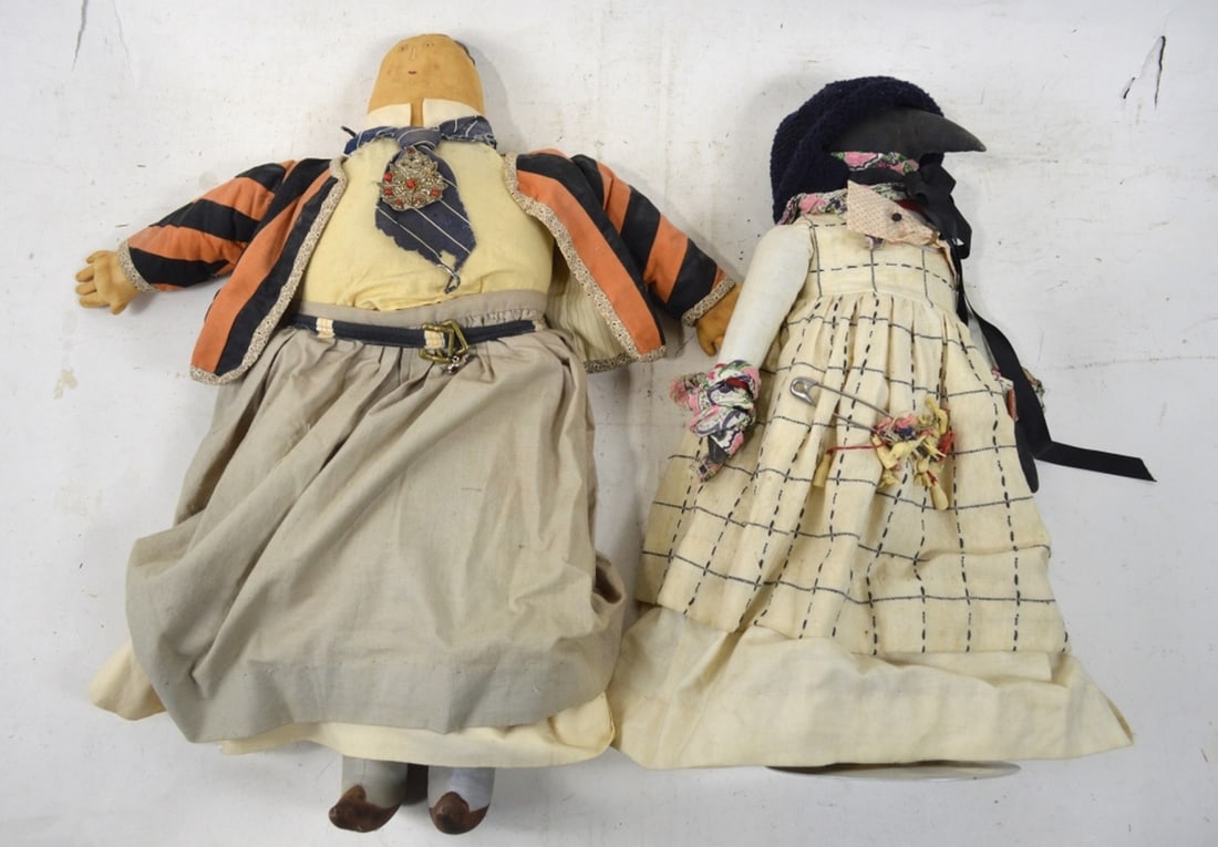 2 JANE CATHER ORIGINAL FOLK ART DOLLS (1 of 9)