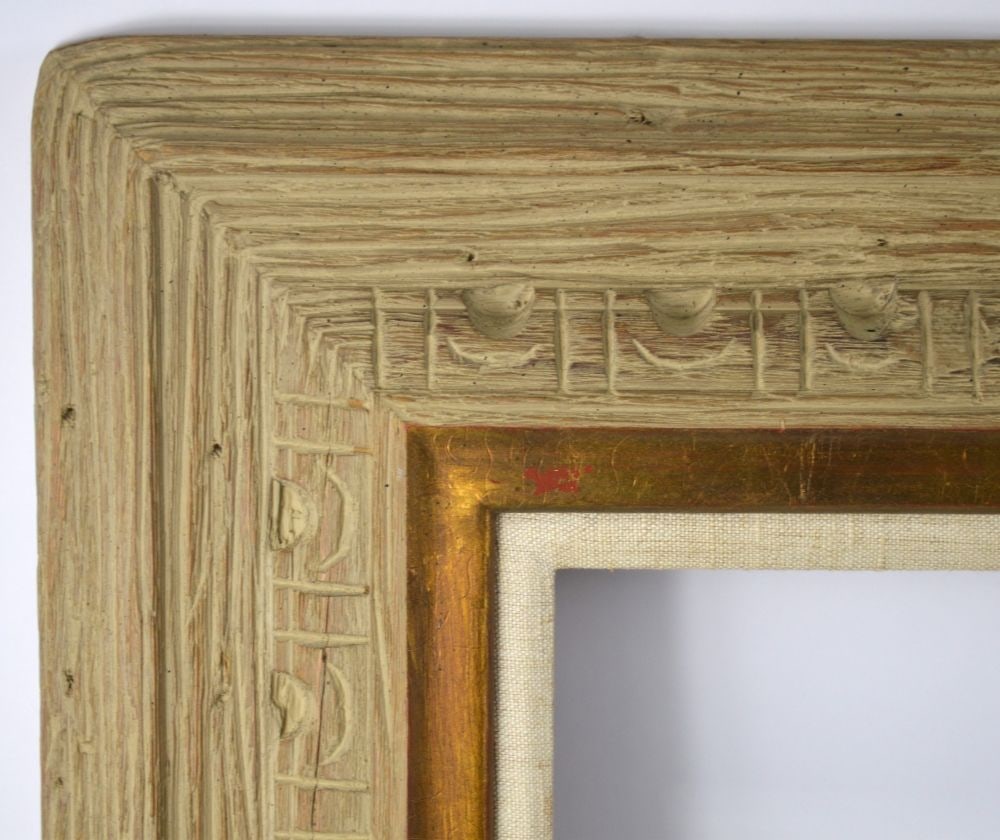 AMERICAN MODERNIST CARVED FRAME W GILT EDGE (1 of 4)