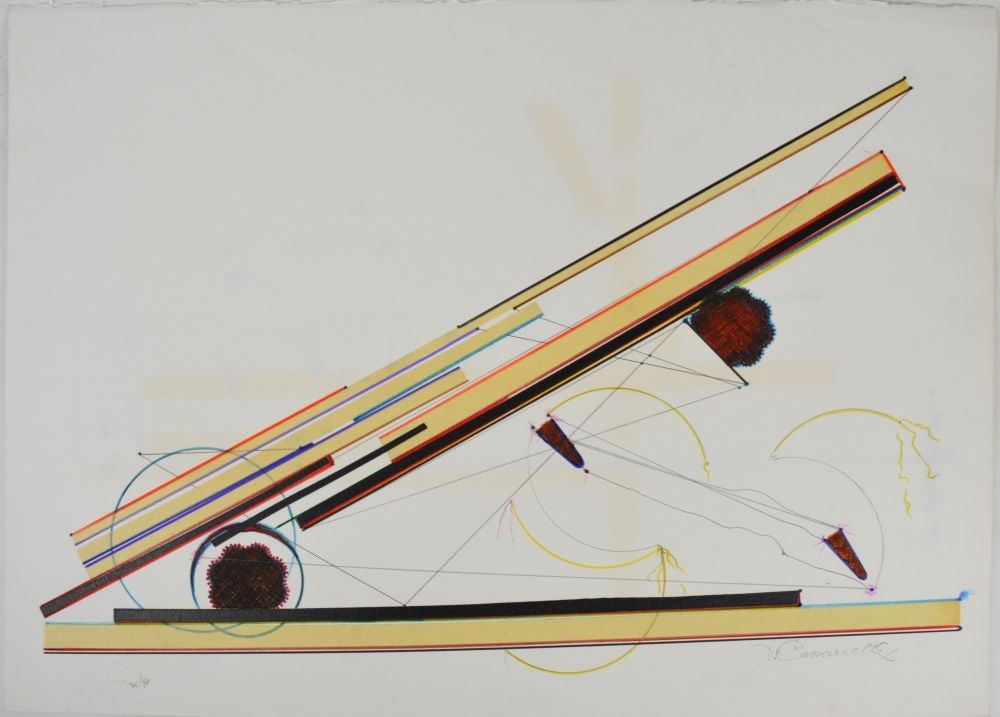 MODERN GEOMETRIC  ABSTRACT PAINTING SIGNED (1 of 5)