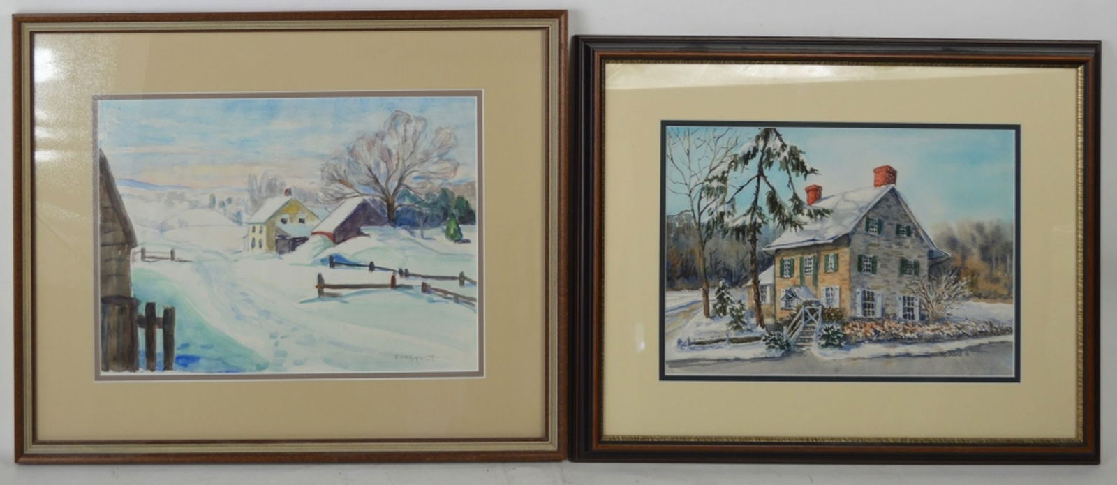 2 HUDSON RIVER PAINTINGS SIGNED M E WHITEHILL (1 of 8)