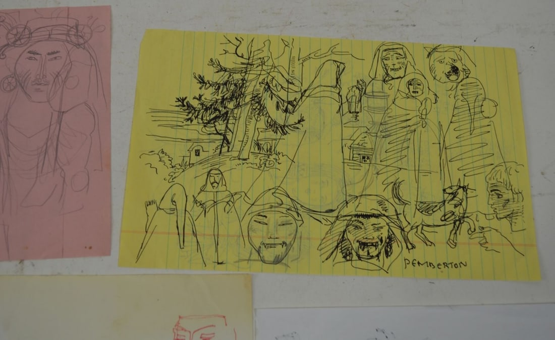 9 PEMBERTON DRAWINGS SOME SIGNED - 3