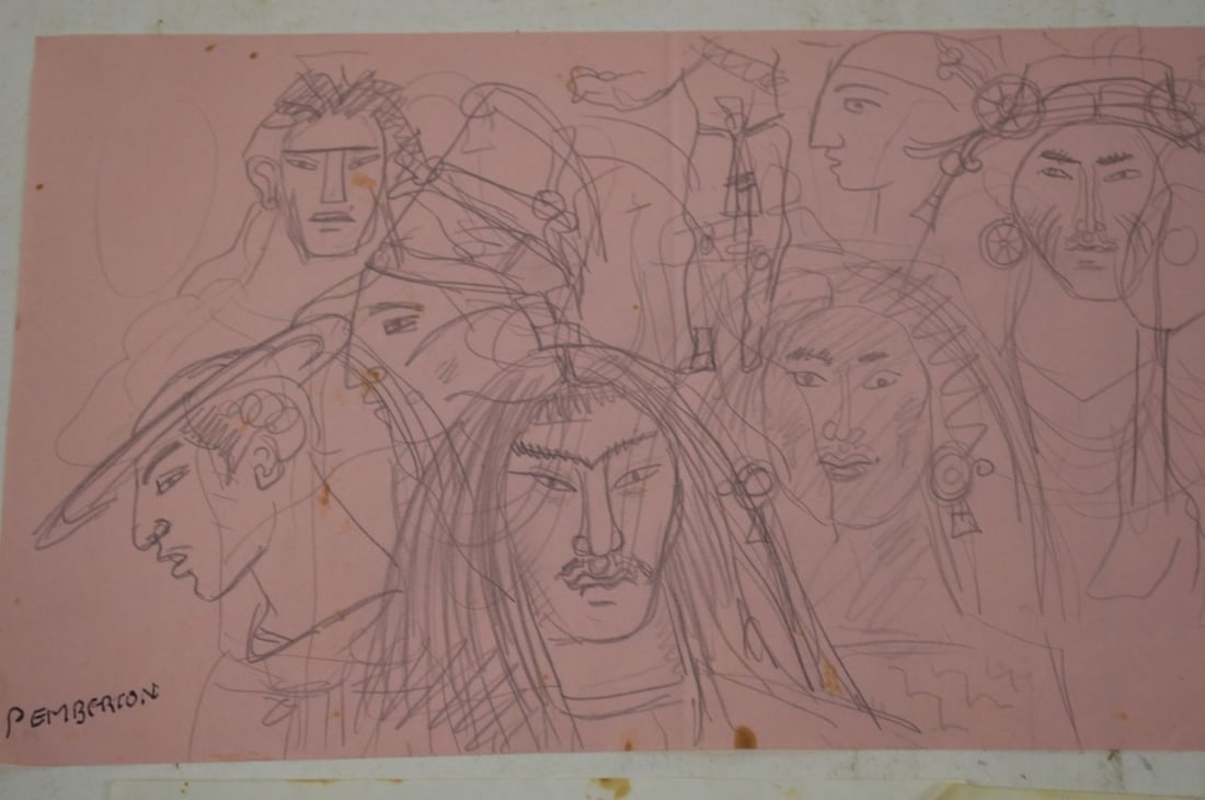 9 PEMBERTON DRAWINGS SOME SIGNED - 6