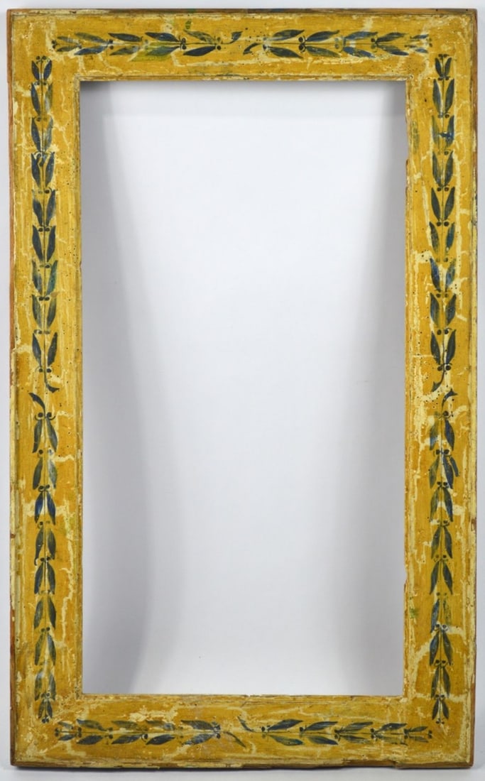 HEYDENRYK AMERICAN MODERNIST AMPHORA FRAME: A classic Heydenryk American "primitive modernist" Amphora type frame. Measures: 26" x 16" Rabbet: 22" x 12"