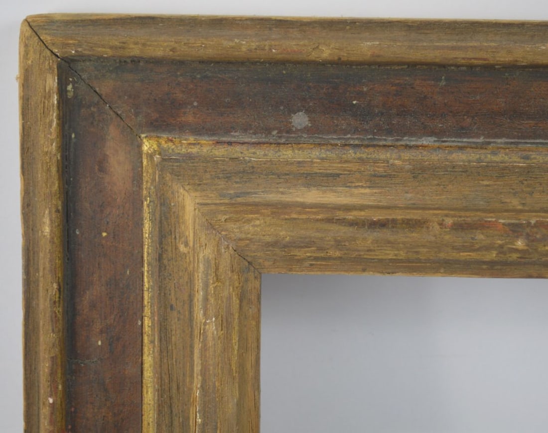 ITALIAN SASSETTA FRAME: An Italian sassetta / cassetta frame with gilt inner and outer edges. Measures: 22 3/4" x 19 3/4" Rabbet: 17 1/2" x 14 1/2"