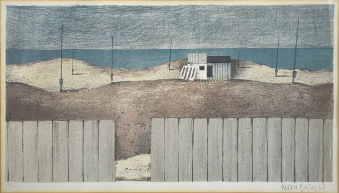 HERBERT BREITER SIGNED LITHOGRAPH: Herbert Breiter (Austria - Landeshut 1927?1999 Salzburg). A fine colored lithograph, "Summer of 42". The work is signed, dated (67), and #'d, in pencil. It is presented in a gold tinted frame,