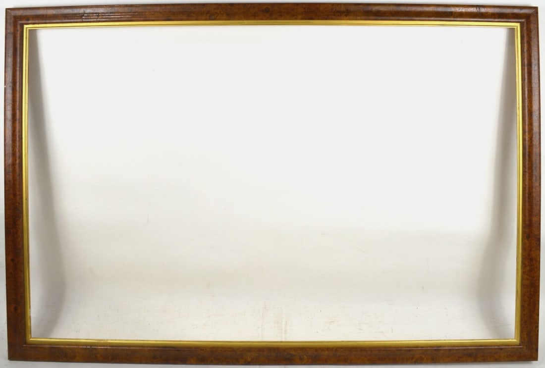 AMERICAN BURL WALNUT FRAME W GILT LINER (1 of 5)