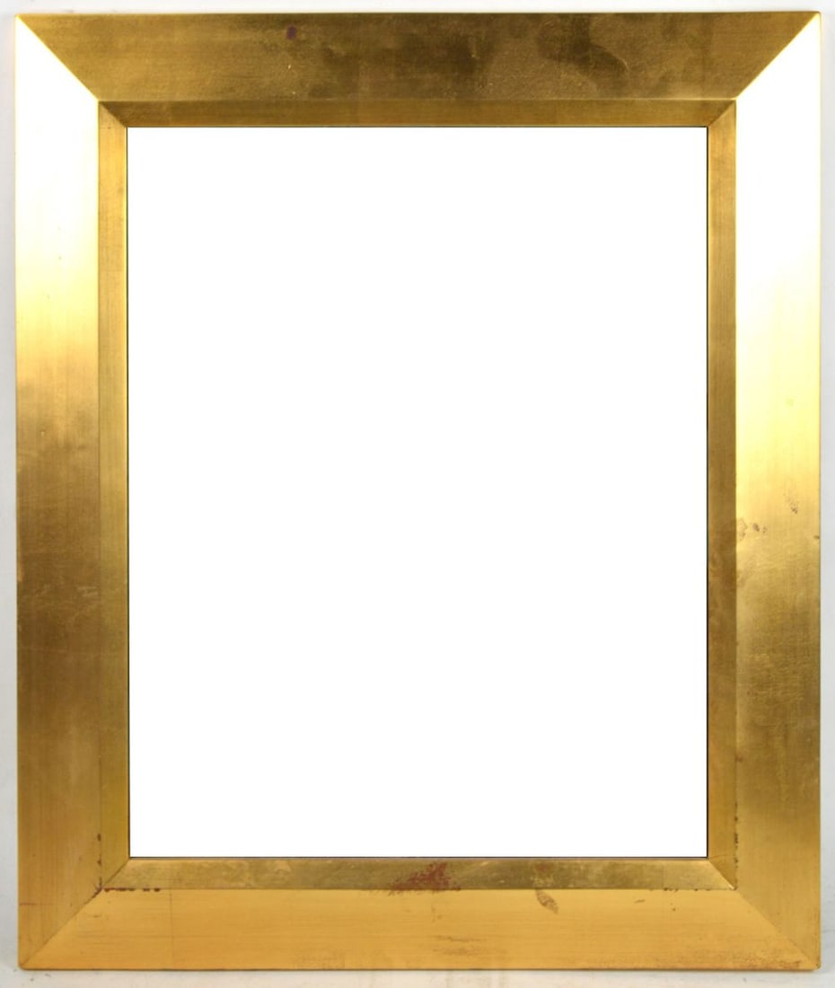 MODERNIST FRAME: A contemporary modernist gilt style frame. Measures: 25 1/2" x 21 1/2" Rabbet: 20" x 16"