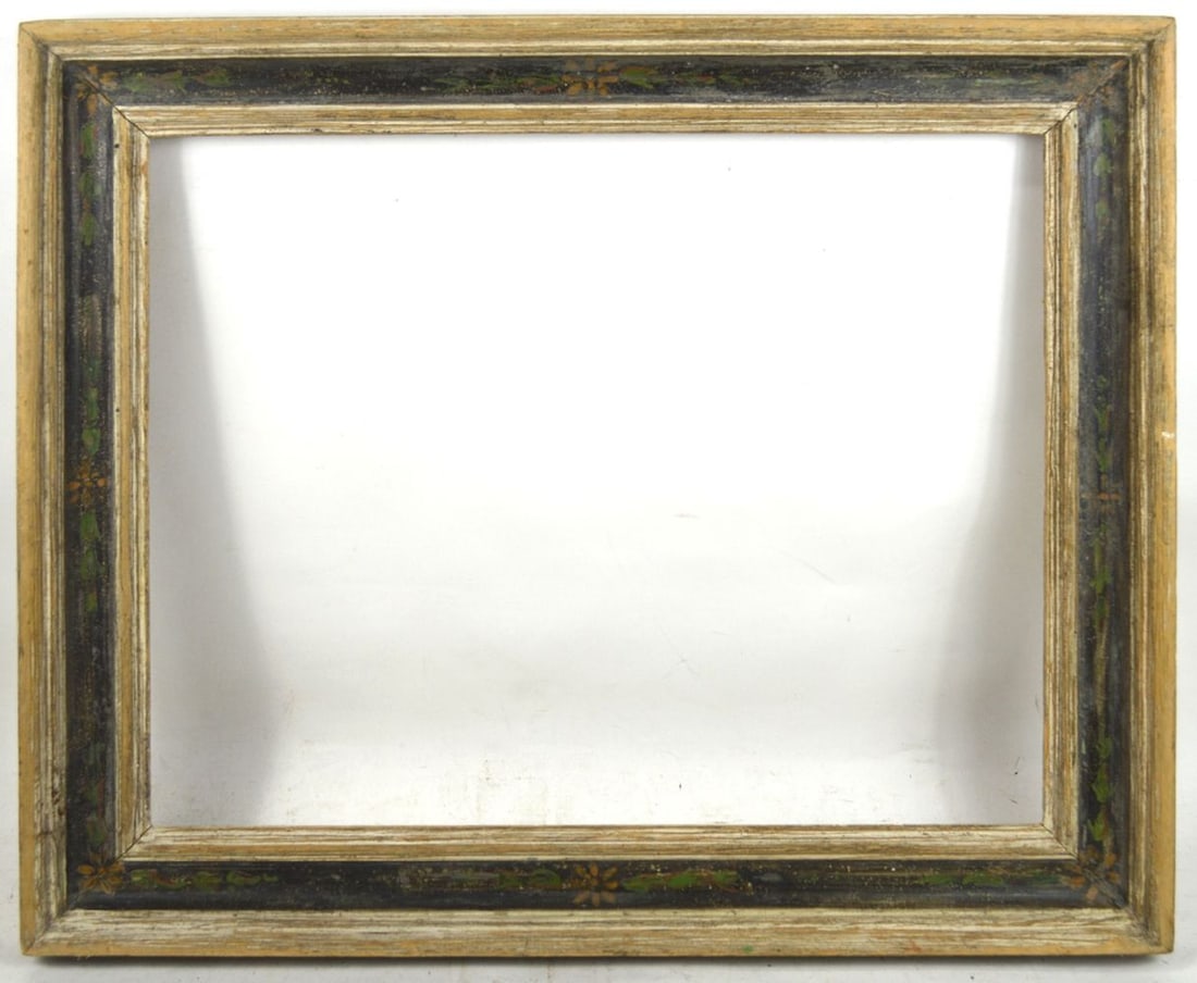 AMERICAN PRIMITIVE POLYCHROME PAINTED FRAME (1 of 5)