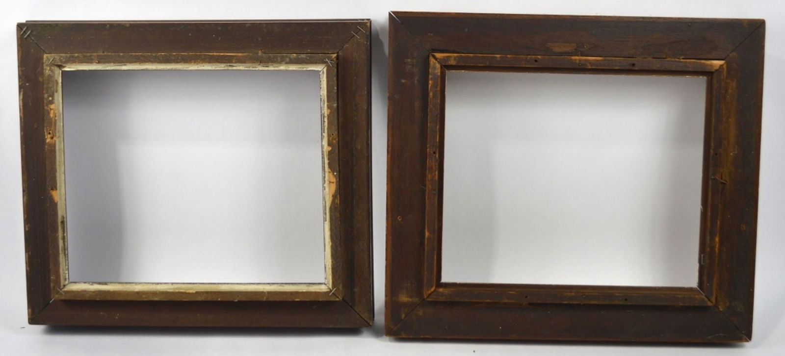 2 ANTIQUE WALNUT FRAMES W GILT INNER EDGES - 3